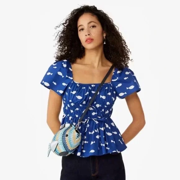 Kate Spade What A Catch 3D Fish Crossbody Bag Novelty Purse Blue NWT - Picture 7 of 8